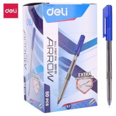 Kuličkové pero jednorázové EQ01030 Deli modré bal 50