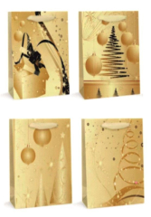 Dárková taška vánoční Gold Lux L 30x41x12cm