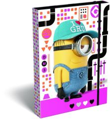 Školní box A4 s gumou Minions Pink