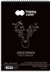 Blok skicák s černými listy, A4, 220 g / m2, 20 listů, Happy Color