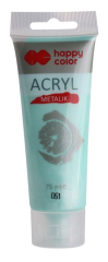 Akrylová barva 75ml, Metalická perleťová Máta, Happy Color 051