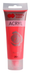 Akrylová barva 75ml, Fluorescentní Červená, Happy Color 201