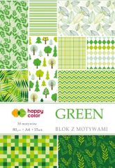 Happy color  Efektní blok s motivy GREEN, A4, 80 g / m2, 15 listů, 30 motivů, Happy Color