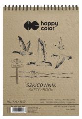 Blok skicák BIRDS A5, bílý, 90 g / m2, 80 listů, Happy Color
