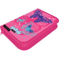Penál jednopatrový klopa Lollipop Butterfly Pink - naplněný