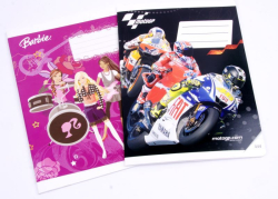 Školní sešit 444 linka s potiskem Barbie a Moto