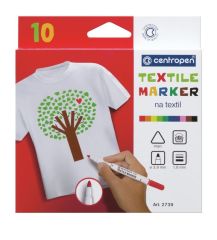 centropen  Značkovač Centropen 2739 Textil 10ks sada