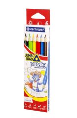 Trojúhelníkové školní pastelky Centropen JUMBO 9522 6ks