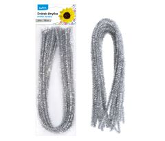 Drátek žinylka 500 x 8mm 10ks - stříbrný LUMA
