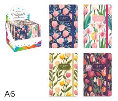 Kniha záznamová A6 linka 96l Tulips mix