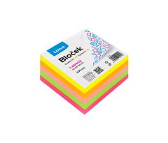 Bloček  KOSTKA barevná NEON 85 x 85 x 40mm lepená LUMA