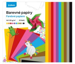 Papír barevný složka A4, 20l LUMA