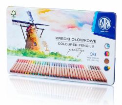 Astra  Pastelky z cedrového dřeva ASTRA PRESTIGE 36 barev METAL BOX