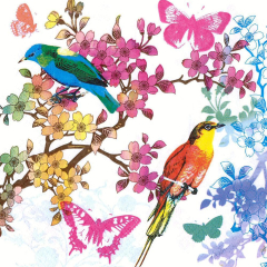 Ubrousky Paper Design L (20ks) Birds of paradise