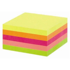 Protos  Kostka barevná lepená 84x84x35 FLUO