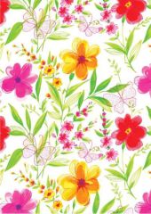 LIKA taška PE 34x50 Květy s motýlem/50/ ,balení 50 ks