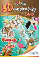 Helma  3D omalovánky OZ4 plameňák, opice