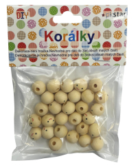 PKstar  Korálky dřevěné 14 mm úsměv