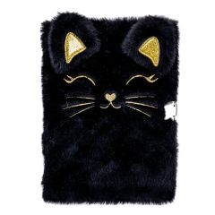 Derform  Památník plyšový A5 se zámkem - Kitty Black