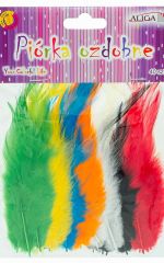 Peříčka dekorační - barevný mix 40 ks