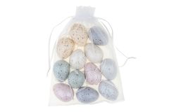 Velikonoční dekorace - vajíčka 4 cm 12 ks plastové