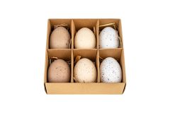 Velikonoční dekorace - slepičí vajíčka 6 cm 6 ks