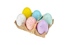 Velikonoční dekorace - slepičí vajíčka 6 cm 6 ks barevné