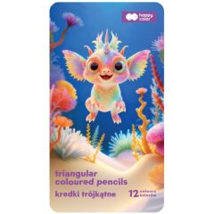 Pastelky trojhranné 12 barev metal box - Aqua Cuties