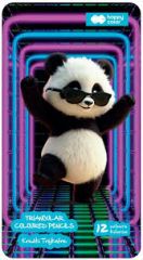 Pastelky trojhranné 12 barev metal box - Panda
