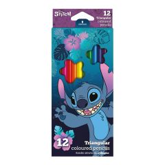 Pastelky trojhranné 12ks Stitch blue