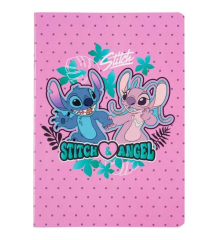 Sešit A5 32 listů Stitch blue vzor 3 linka ,balení 6 ks