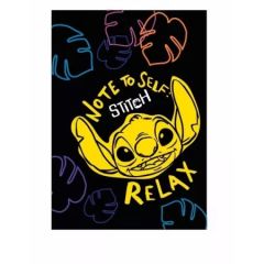 Sešit A5 32 listů Stitch black vzor 2 linka ,balení 6 ks