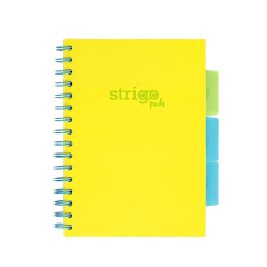 Blok Strigo A5/100l 80g NEON žlutý spirála s rozřaďovačem