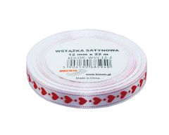 Brewis  Atlasová stuha s vzorem srdce 12 mm - 2