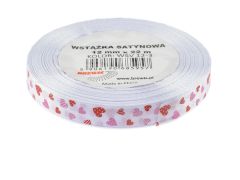 Brewis  Atlasová stuha s vzorem srdce 12 mm - 3