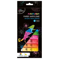 Akrylové barvy neonové 12 ks 12 ml KIDEA