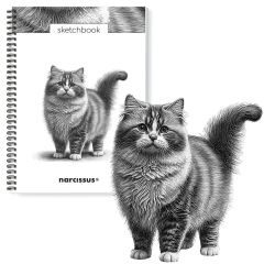 Skicovací notes A4 SP 60l čistý KOČKA Ragamuffin ,balení 4 ks