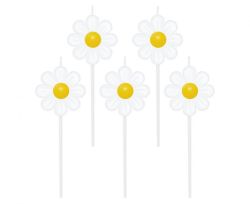 Dortové svíčky pikery 5 ks - Sedmikrásky obustranné