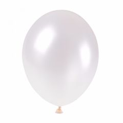 Nafukovací balónek metalicky bílý 25 cm ,balení 100 ks