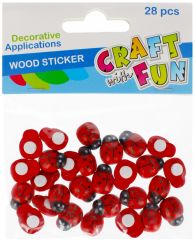 Euro-Trade  Dekorace dřevěné Berušky 15 mm 28 ks