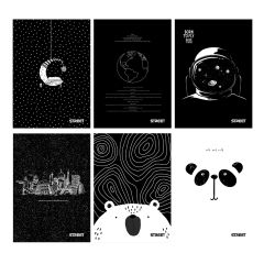 Sešit A5 54 listů Black & White linkovaný ,balení 10 ks