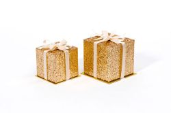 Elegantní dárkové krabičky Glitter Cube zlaté