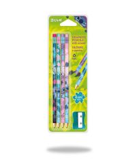 Stitch  Trojhranná tužka s gumou 4 ks blister Stitch