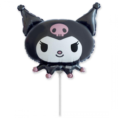 Balónek fóliový nafouknutý 14 na tyčce - Kuromi