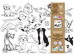 Podložka na kreslení FUNNY MAT - Psi + pastelky zdarma