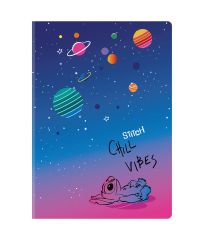 Sešit A5 60 listů Stitch black vzor 1 linka ,balení 6 ks
