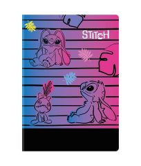 Sešit A5 60 listů Stitch black vzor 3 linka ,balení 6 ks
