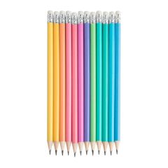Tužka s gumou STRIGO HB kulatá - Pastel ,balení 36 ks