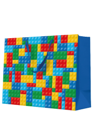 Paw  Papírová taška Paw velká podelná Colorful Bricks