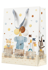 Paw  Papírová taška Paw lux maxi Train of Joy